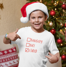 Load image into Gallery viewer, Christmas Glitter Iron On Transfer Naughty or Nice