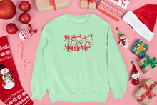 Load image into Gallery viewer, Believe Christmas Glitter Iron On Transfer