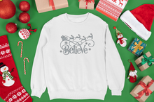 Load image into Gallery viewer, Believe Christmas Glitter Iron On Transfer