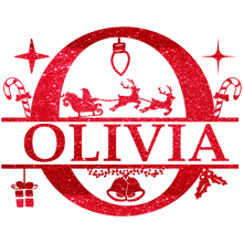 Load image into Gallery viewer, Christmas Personalised Letter Glitter Iron On Transfer