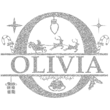 Load image into Gallery viewer, Christmas Personalised Letter Glitter Iron On Transfer