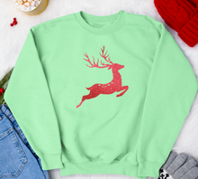 Load image into Gallery viewer, Christmas Reindeer Glitter Iron On Transfer