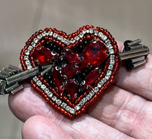 Load image into Gallery viewer, Love Heart With Crystal  and Rhinestones Appliqué Patches
