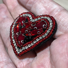 Load image into Gallery viewer, Love Heart With Crystal  and Rhinestones Appliqué Patches