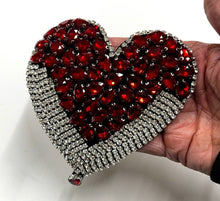 Load image into Gallery viewer, Large Love Heart Crystal & Rhinestone Applique Patch