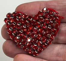 Load image into Gallery viewer, Red Crystal Beaded Heart Applique Patch 5 Piece Set