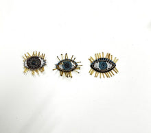 Load image into Gallery viewer, Beaded Evil Eye With Lashes Embellished Appliqué Patches