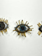 Load image into Gallery viewer, Beaded Evil Eye With Lashes Embellished Appliqué Patches
