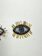 Load image into Gallery viewer, Beaded Evil Eye With Lashes Embellished Appliqué Patches