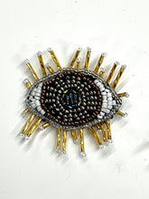 Load image into Gallery viewer, Beaded Evil Eye With Lashes Embellished Appliqué Patches