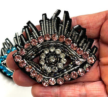 Load image into Gallery viewer, Evil Eye  Crystal Embellished Appliqué Patch