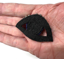 Load image into Gallery viewer, Evil Eye Dark Blue With Grey Stones Crystal Embellished  Appliqué Patch
