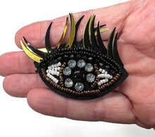 Load image into Gallery viewer, Small Black Evil Eye Crystal Embellished Appliqué Patch