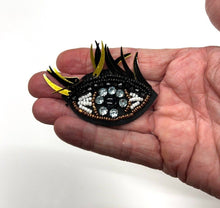 Load image into Gallery viewer, Small Black Evil Eye Crystal Embellished Appliqué Patch