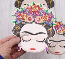 Load image into Gallery viewer, Frida Kahlo  Somber Looking Applique Patch