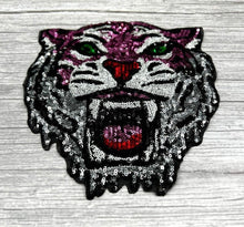 Load image into Gallery viewer, Large Pink Sequin Tiger Applique Patch