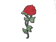 Load image into Gallery viewer, Embroidered Single Red Rose Flower Appliqué Patches