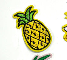 Load image into Gallery viewer, 6 Piece Set Sequin and Embroidered Pineapple Applique Patches
