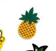 Load image into Gallery viewer, 6 Piece Set Sequin and Embroidered Pineapple Applique Patches