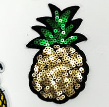 Load image into Gallery viewer, 6 Piece Set Sequin and Embroidered Pineapple Applique Patches