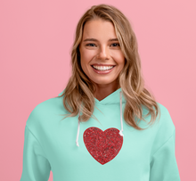 Load image into Gallery viewer, Red Sequin Love Heart Applique Patch