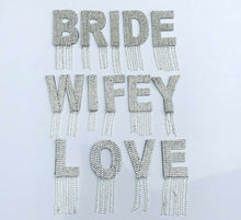 Load image into Gallery viewer, Bride Rhinestone Bling Letters Applique Patch