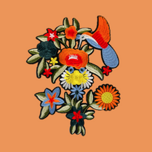 Load image into Gallery viewer, Beautiful Large Flower and Bird Patch appliqué