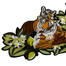 Load image into Gallery viewer, Bengal Tigers With Flowers Applique Patch