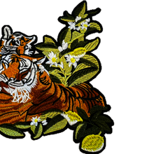 Load image into Gallery viewer, Bengal Tigers With Flowers Applique Patch