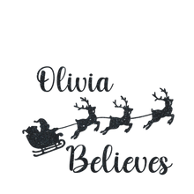 Load image into Gallery viewer, Christmas Personalised Believe Glitter Iron On Transfer