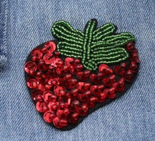Load image into Gallery viewer, Handmade Strawberry Delicate Beaded Sequined Applique Patch
