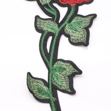 Load image into Gallery viewer, Embroidered Single Red Rose Flower Appliqué Patches