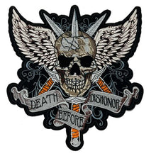 Load image into Gallery viewer, Embroidered Biker Skull Applique Patch
