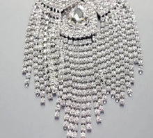 Load image into Gallery viewer, 2 Rhinestone Tassels Epaulet Shoulder Board Brooches Beaded Pad