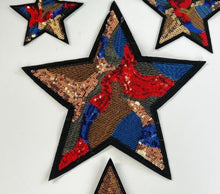 Load image into Gallery viewer, 4 Stars Sequin Star Applique Patch