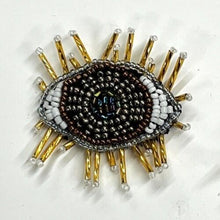 Load image into Gallery viewer, Beaded Evil Eye With Lashes Embellished Appliqué Patches