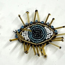 Load image into Gallery viewer, Beaded Evil Eye With Lashes Embellished Appliqué Patches