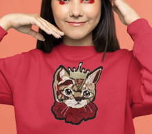 Load image into Gallery viewer, Large Cat With A  Gold Crown Applique Patch