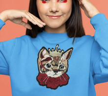 Load image into Gallery viewer, Large Cat With A  Gold Crown Applique Patch