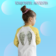 Load image into Gallery viewer, Pair of Iron on Silver, Gold, Blue or Black Sequin Lace Appliques Angel Wings