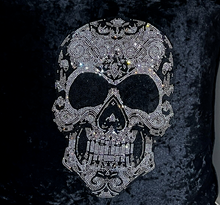 Load image into Gallery viewer, Rhinestone Crystal Skull or Wings Cushion Velvet Cover
