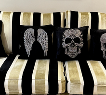 Load image into Gallery viewer, Rhinestone Crystal Skull or Wings Cushion Velvet Cover

