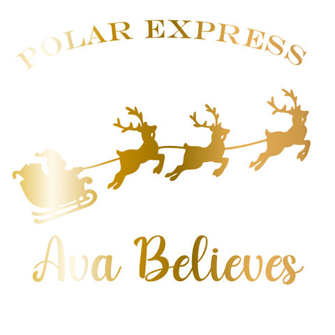 Christmas Personalised polar Express Glitter Transfer