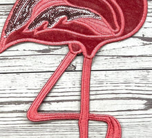 Load image into Gallery viewer, Beautiful Large  Embroidered Pink Flamingo Bird Patch
