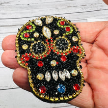Load image into Gallery viewer, Colourful Skull  Rhinestone Crystal Applique Patch

