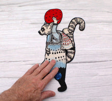 Load image into Gallery viewer, Racoon  Carrying Strawberry Applique Patch
