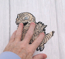 Load image into Gallery viewer, Brown Embroidered Dinosaur Children&#39;s Patch
