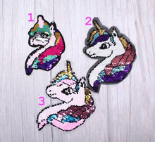 Load image into Gallery viewer, Sequin Brush Reversible  Sequin Unicorn Applique Patch
