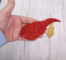 Load image into Gallery viewer, Beaded Leaf Applique Patch

