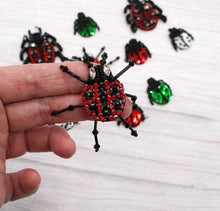 Load image into Gallery viewer, Handmade Beaded Ladybird and Bug Applique Patch
